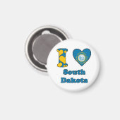 I Liebe South Dakota Magnet (Vorderseite/Rückseite)