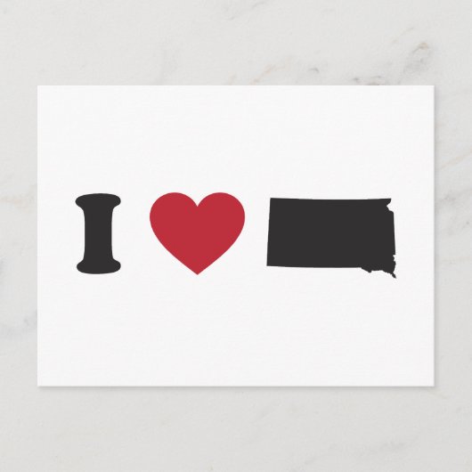I Liebe South Dakota Postkarte (Vorderseite)