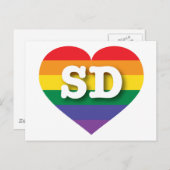 I Liebe South Dakota Rainbow Heart Postkarte (Vorne/Hinten)