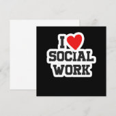 I Liebe Sozialarbeit Sozialarbeiter Liberale Gabe Einladung (Vorne/Hinten)