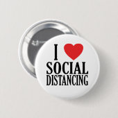 I Liebe Soziale Distanz - 2,50 m Button (Vorne & Hinten)