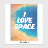 I Liebe Space Aufkleber (Blatt)