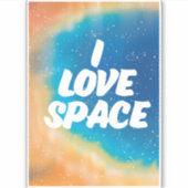 I Liebe Space Aufkleber (Vorderseite)