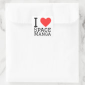 I Liebe Space Manga Quadratischer Aufkleber (Tasche)