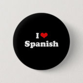 I Liebe Spanischer Tshirt Button (Vorderseite)