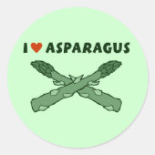 I Liebe Spargel Runder Aufkleber (Vorderseite)