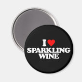 I LIEBE SPARKLING WEIN MAGNET (Vorderseite/Rückseite)