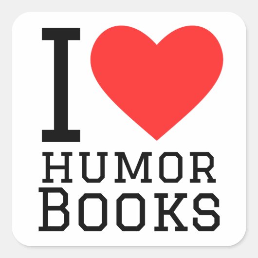 I Liebe Spaß Bücher Quadratischer Aufkleber (Vorderseite)