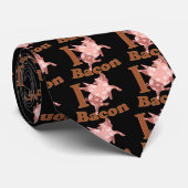 I LIEBE-SPECK-Fliegenschwein Krawatte (Gerollt)