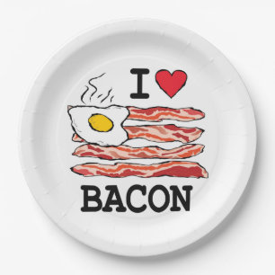 I Liebe-Speck Pappteller