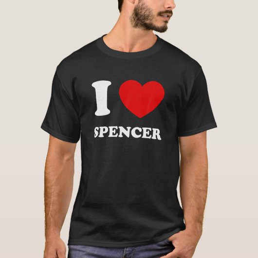 I Liebe Spencer I Heart Spencer Vorname Sp T-Shirt (Vorderseite)