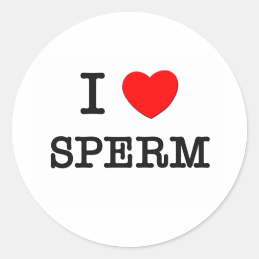 I Liebe Sperm Runder Aufkleber (Vorderseite)
