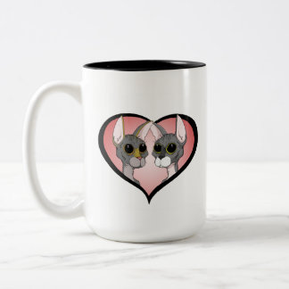 I Liebe Sphynx Katzen-Tassen Zweifarbige Tasse