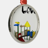 I Liebe Spielplatz Silbernes Ornament (Rechts)