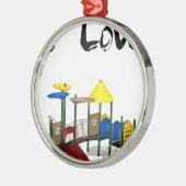 I Liebe Spielplatz Silbernes Ornament (Links)