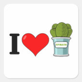 I Liebe Spinach Square Sticker (Vorderseite)