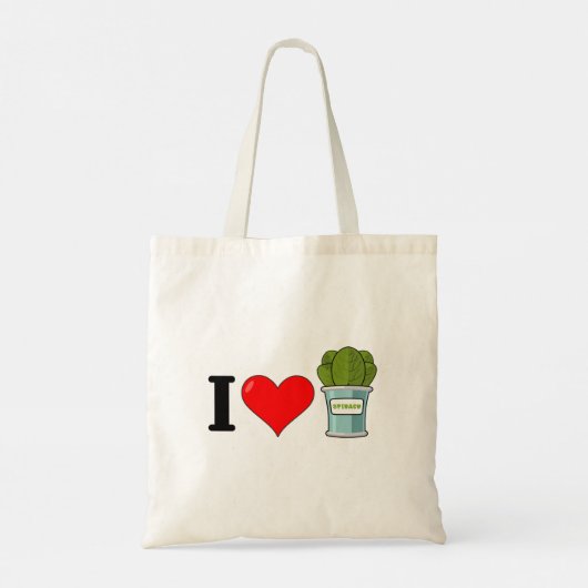 I Liebe Spinach Tote Tasche (Rückseite)