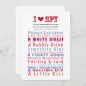 I Liebe Spion Foto Hunt Game Einladung (Vorne/Hinten)