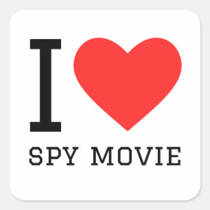 I Liebe Spionage-Filme Quadratischer Aufkleber