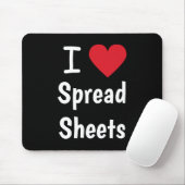 I Liebe Spreadsheets Classic Black and Red Gift Mousepad (Mit Mouse)