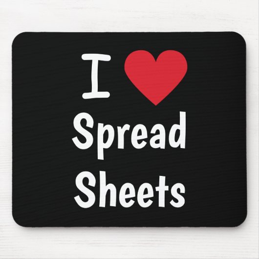 I Liebe Spreadsheets Classic Black and Red Gift Mousepad (Vorne)