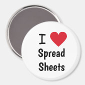 I Liebe Spreadsheets Magnet Office Geschenkidee (Vorderseite/Rückseite)