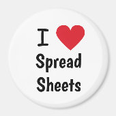 I Liebe Spreadsheets Magnet Office Geschenkidee (Vorne)