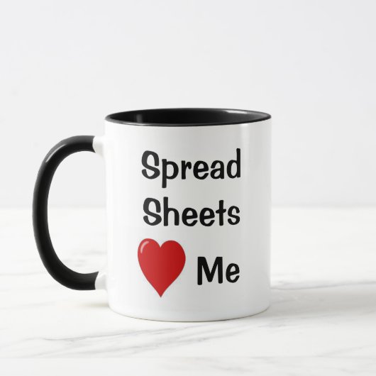 I Liebe Spreadsheets & Spreadsheets Liebe Tasse (Links)