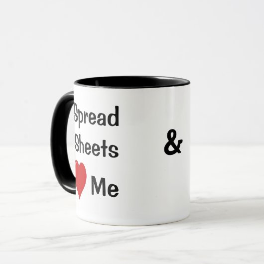 I Liebe Spreadsheets & Spreadsheets Liebe Tasse (Vorderseite Links)