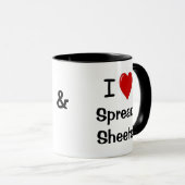I Liebe Spreadsheets & Spreadsheets Liebe Tasse (VorderseiteRechts)