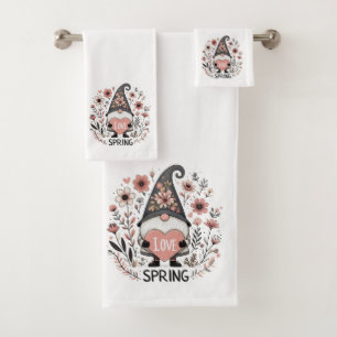 I Liebe Spring Gnome Badhandtuch Set