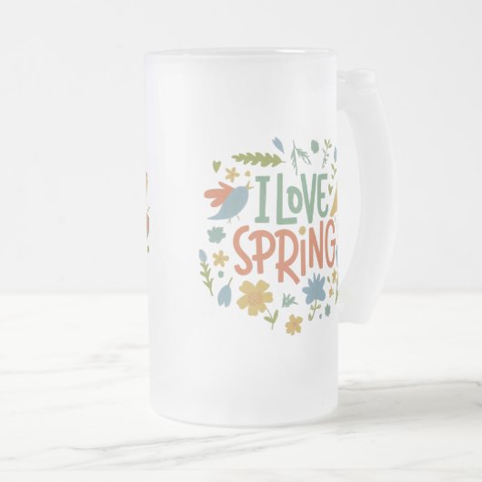I Liebe Spring Mattglas Bierglas (VorderseiteRechts)