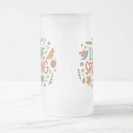 I Liebe Spring Mattglas Bierglas (Mittel)