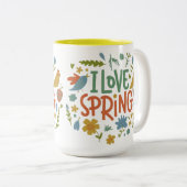 I Liebe Spring verfügbar in 11 Unze oder 15 Unze Zweifarbige Tasse (VorderseiteRechts)