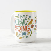 I Liebe Spring verfügbar in 11 Unze oder 15 Unze Zweifarbige Tasse (Vorderseite Links)
