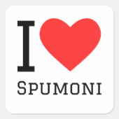 I Liebe Spumoni Quadratischer Aufkleber (Vorderseite)