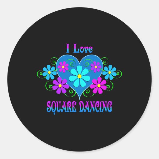 I Liebe Square Tancing Runder Aufkleber (Vorderseite)