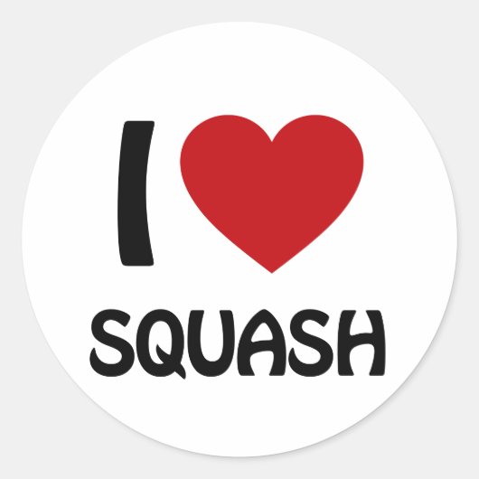 I Liebe Squash Runder Aufkleber (Vorderseite)