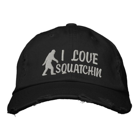 I Liebe Squatchin Bestickte Kappe (Vorderseite)