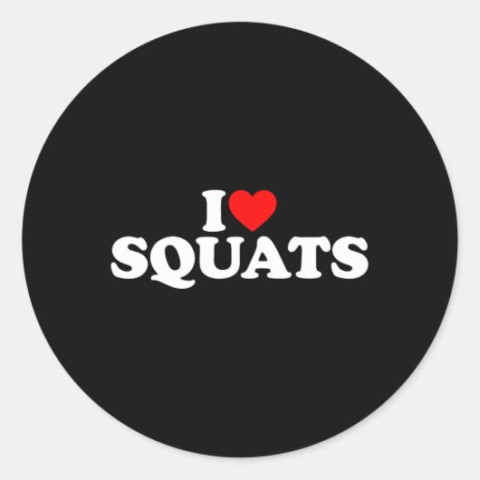 I Liebe Squats Workout Gym Runder Aufkleber (Vorderseite)