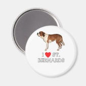 I Liebe St. Bernards Magnet (Vorderseite/Rückseite)