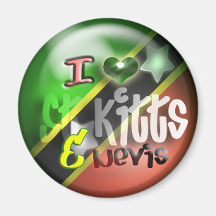 I Liebe-St. Kitts u. Nevis-Patriot-Magnet Magnet