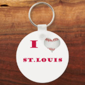 I Liebe St. Louis Baseball Schlüsselanhänger (Vorderseite)