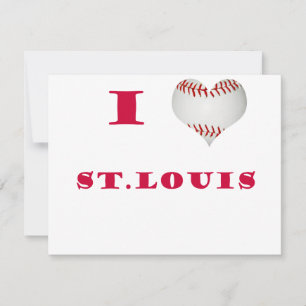 I Liebe St. Louis Heart Shaped Baseball Red Letter