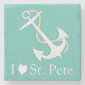 I Liebe St. Pete Nautical Steinuntersetzer (Vorderseite)