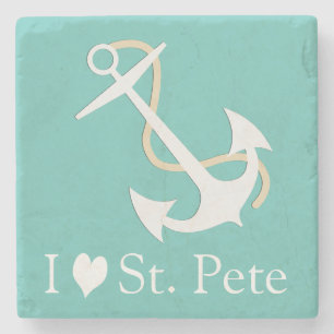 I Liebe St. Pete Nautical Steinuntersetzer