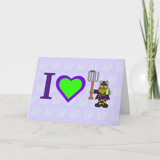 I Liebe St. Urho mit Green Beer Card Karte (Vorderseite)