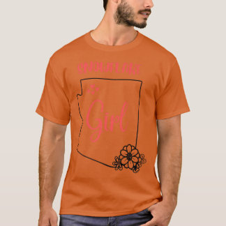 I Liebe Staat Arizona Blume Kontur Snowflake C T-Shirt