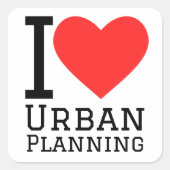 I Liebe Stadtplanung Quadratischer Aufkleber (Vorderseite)