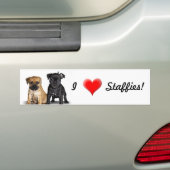 I Liebe Staffies Autoaufkleber (Auf Auto)